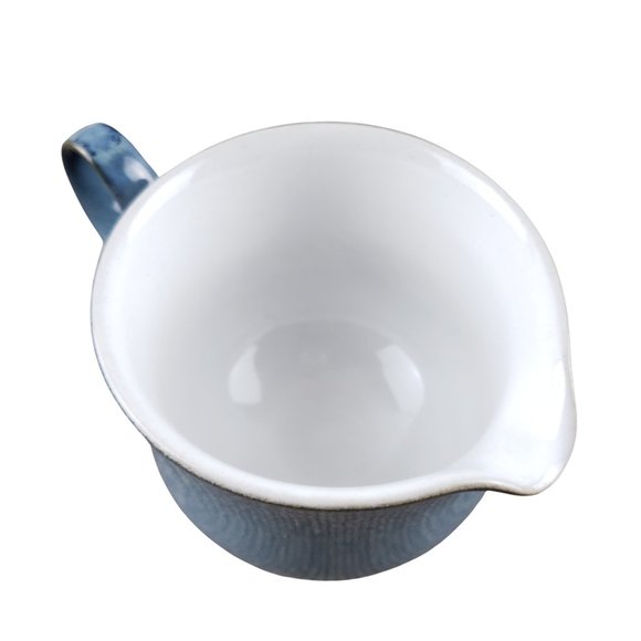 Denby Langley Castile Blue Pedestal Footed Coffee Creamer England Vintage - Picture 6 of 7